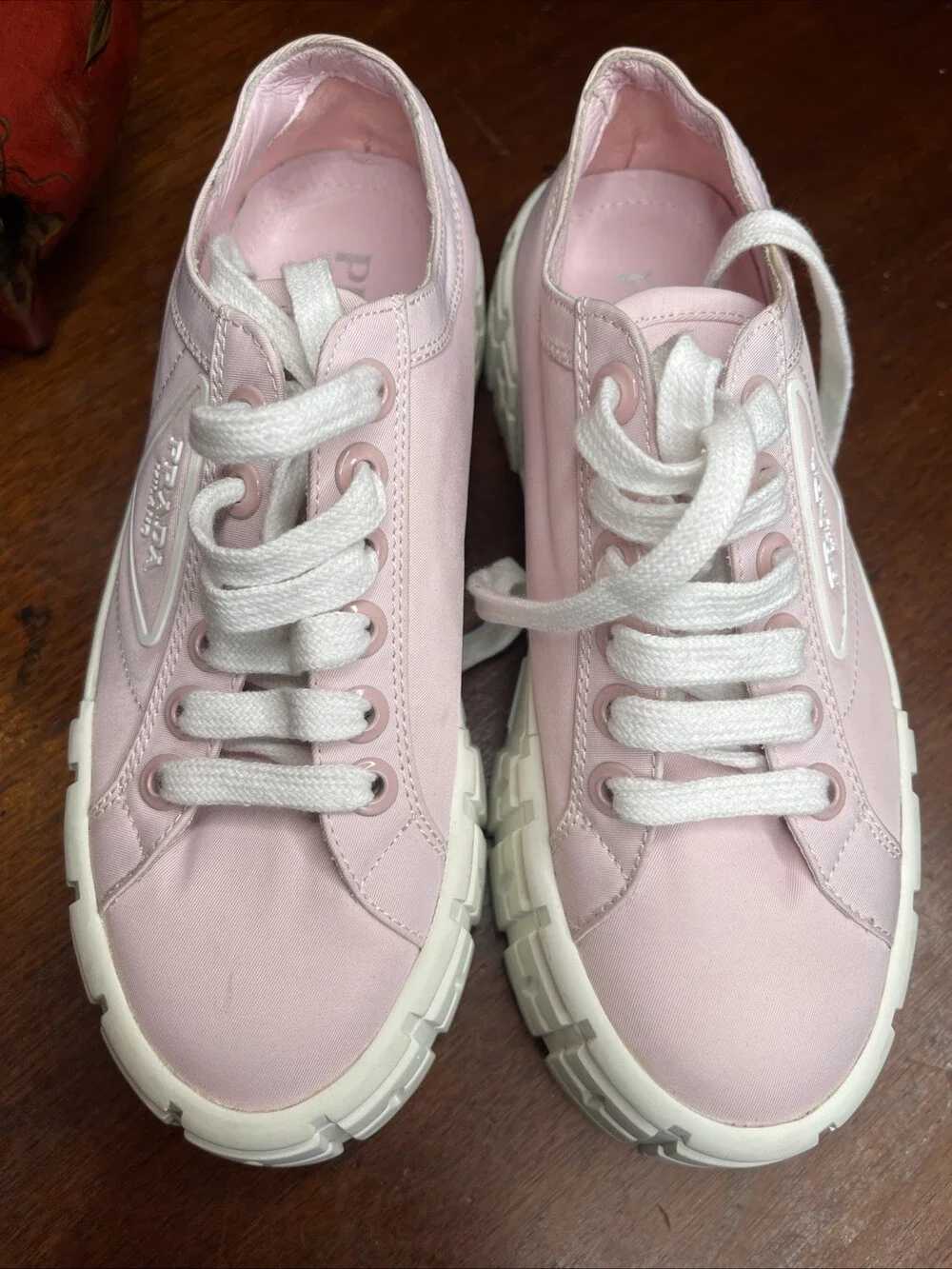 Prada Double Wheel Gabardine Nylon Sneakers Pink SIZE 36 (SKU: 230) 133314047